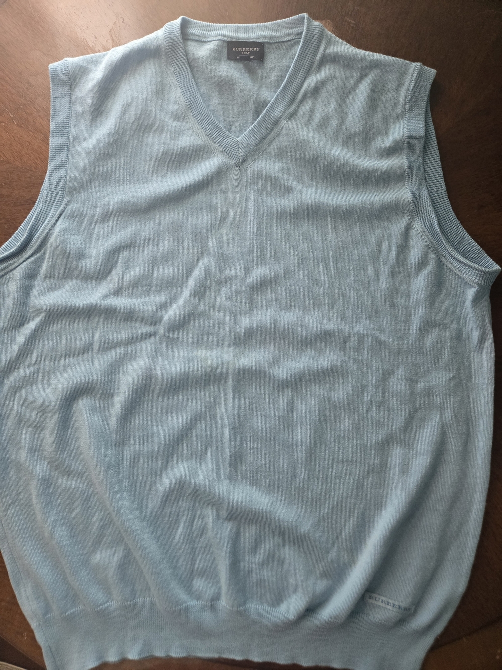 Burberry Light Blue Knit V-Neck Vest